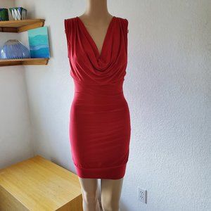 Wet Seal Deep Red Plunge Front Open Back Sleeveless Party Cocktail Dress Small